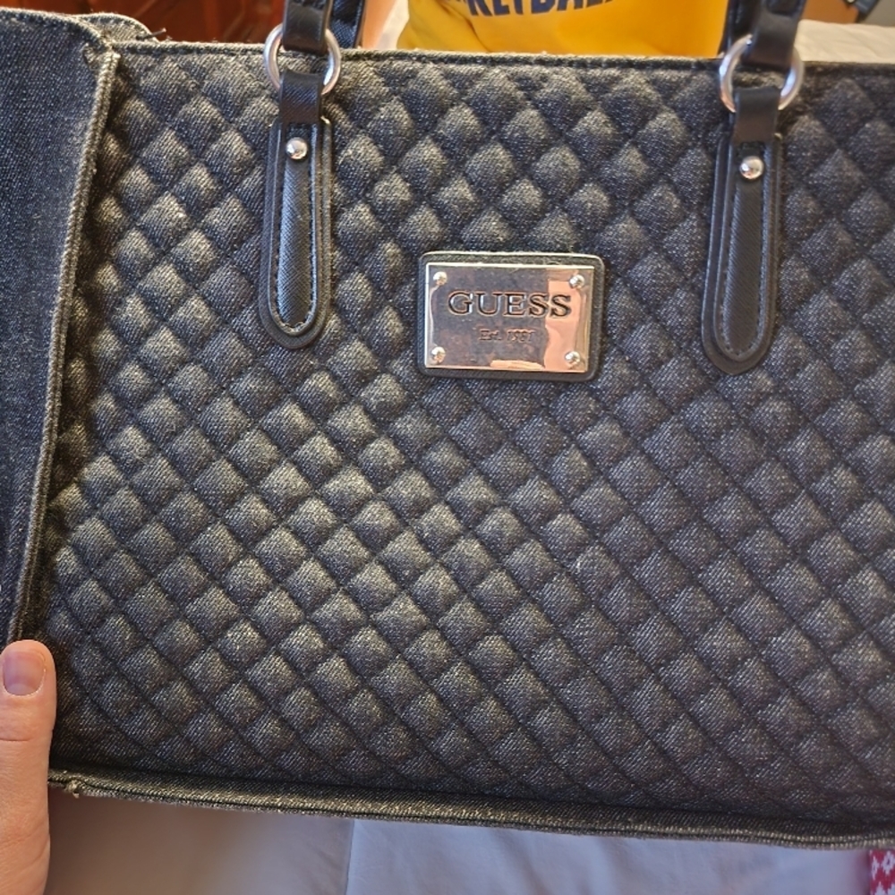 Guess Quilted Denim Handbag
